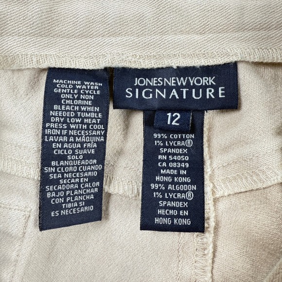 Jones New York Pants Women's 12 Khaki Beige Straight Leg Work Basics Casual - Picture 4 of 12